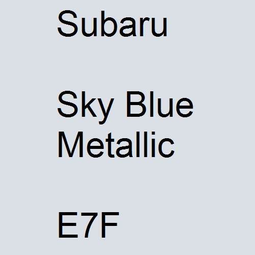 Subaru, Sky Blue Metallic, E7F.